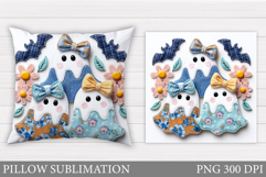 Cute Ghost Pillow Design. Halloween Ghost Sublimation Product Image 1