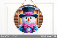 Christmas Snowman Door Sign. Christmas Door Sign Sublimation Product Image 1