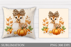 Fall Duck Pillow Design. Fall Pillow Sublimation Product Image 1