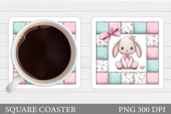 Cute Bunny Coaster Design. Cute Bunny Sublimation Product Image 1
