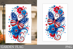 Patriotic Butterfly Garden Flag. Patriotic Garden Flag Product Image 1