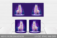 Christmas Lama Mug Design. Christmas Mug Sublimation Product Image 1