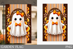 Cute Ghost Garden Flag. Cute Halloween Garden Flag Design Product Image 1