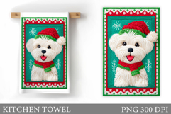 Christmas Dog Kitchen Towel. Christmas Kitchen Towel Design Product Image 1