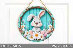 Easter Bunny Door Sign. Spring Door Sign Design Product Image 1