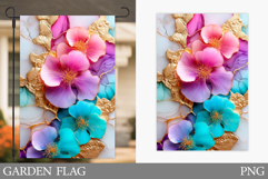 Flowers Garden Flag Sublimation. Floral Garden Flag Design Product Image 1