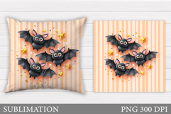 Halloween Bat Pillow Design. Halloween Sublimation Product Image 1