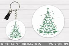 Christmas Tree Keychain. Christmas Keychain Sublimation Product Image 1