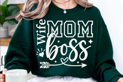 Mom Wife Boss SVG PNG, Mother's Day SVG Product Image 1