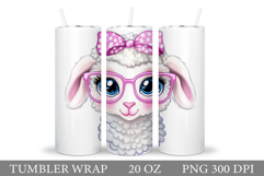 Cute Lamb Tumbler Sublimation. Funny Lamb Tumbler Design Product Image 1