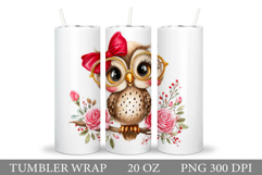 Cute Owl Tumbler Design. Cute Owl Sublimation Product Image 1