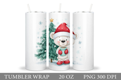Christmas Bear Tumbler Design. Bear Tumbler Sublimation Product Image 1