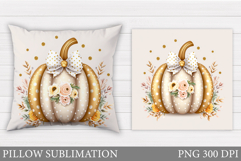 Fall Pumpkin Pillow Design. Fall Pillow Sublimation Product Image 1