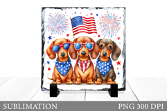 Patriotic Dog Sublimation. Patriotic Dog Slate Design Product Image 1