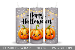 Halloween Pumpkin Tumbler Wrap. Halloween Tumbler Design Product Image 1