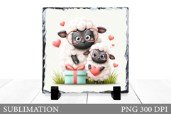 Valentines Lamb Slate Design. Valentines Lamb Sublimation Product Image 1