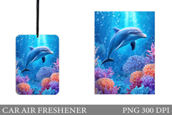 Dolphin Car Air Freshener Design. Dolphin Sublimation Product Image 1
