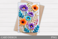 Wildflowers Card Printable. Floral Card Design Product Image 1