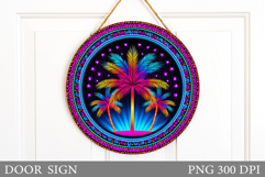 Palm Tree Door Sign Design. Summer Door Sign Sublimation Product Image 1