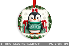 Cute Penguin Christmas Ornament. Cute Penguin Sublimation Product Image 1
