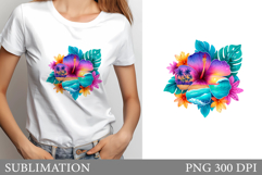 Hibiscus T-Shirt Design. Hibiscus Sublimation Product Image 1
