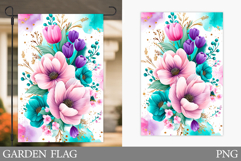 Flowers Garden Flag Sublimation. Floral Garden Flag Design Product Image 1