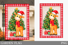 Christmas Giraffe Garden Flag. Christmas Garden Flag Design Product Image 1