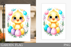 Easter Chick Garden Flag. Easter Garden Flag Sublimation Product Image 1