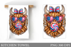 Patriotic Cow Kitchen Towel. Patriotic Kitchen Towel Design Product Image 1