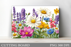 Wildflowers Cutting Board. Flowers Cutting Board Sublimation Product Image 1