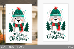 Christmas Wolf Garden Flag. Christmas Garden Flag Design Product Image 1