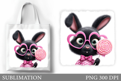 Cute Bunny Tote Bag Design. Bunny Sublimation Product Image 1