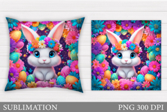Easter Bunny Sublimation. Easter Bunny Pillow Design Product Image 1