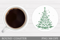 Christmas Tree Coaster Design. Christmas Round Coaster Product Image 1