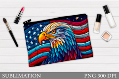 Patriotic Eagle Makeup Bag. Patriotic Cosmetics Bag Design Product Image 1