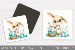 Easter Bunny Magnet Design. Easter Magnet Sublimation Product Image 1