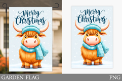 Christmas Cow Garden Flag. Christmas Garden Flag Sublimation Product Image 1