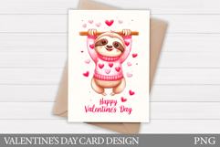 Valentines Sloth Card Design. Valentines Card Printable Product Image 1