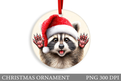 Cute Raccoon Christmas Ornament. Christmas Ornament Design Product Image 1