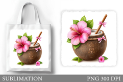Coconut Tote Bag Design. Tropical Tote Bag Sublimation Product Image 1
