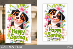 Spring Dog Garden Flag. Spring Garden Flag Sublimation Product Image 1
