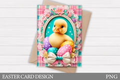 Easter Duck Card Design. Easter Card Printable Product Image 1