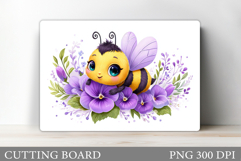 Cute Bee Cutting Board Design. Flowers Kitchen Cutting Board Product Image 1