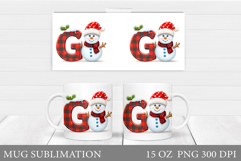 Christmas Letter G Sublimation. Christmas Mug Design Product Image 1