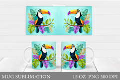 Toucan Mug Wrap Design. Toucan Mug Sublimation Product Image 1