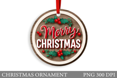 Christmas Ornament Sublimation. Merry Christmas Ornament Product Image 1