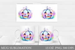 Iridescent Pumpkin Mug Design. Halloween Mug Sublimation Product Image 1