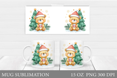 Christmas Bear Mug Design. Christmas Mug Sublimation Product Image 1