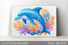 Dolphin Cutting Board. Sea Cutting Board Sublimation Product Image 1