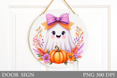Halloween Ghost Door Sign. Halloween Door Sign Sublimation Product Image 1